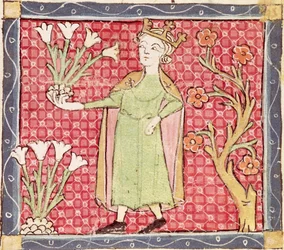 Fol.58v Duben: Sbírání květin